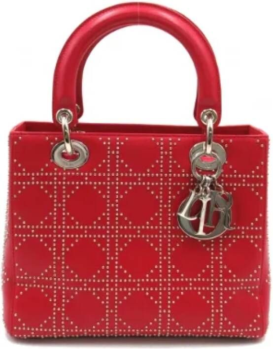 Dior Vintage Pre-owned Leather handbags Rood Dames