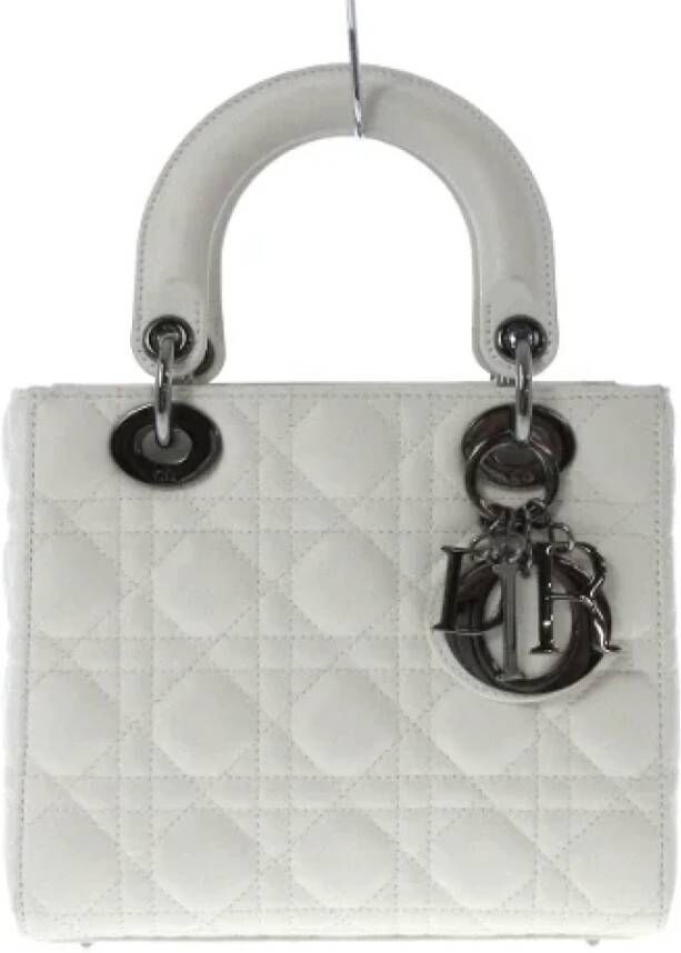 Dior Vintage Pre-owned Leather handbags Wit Dames