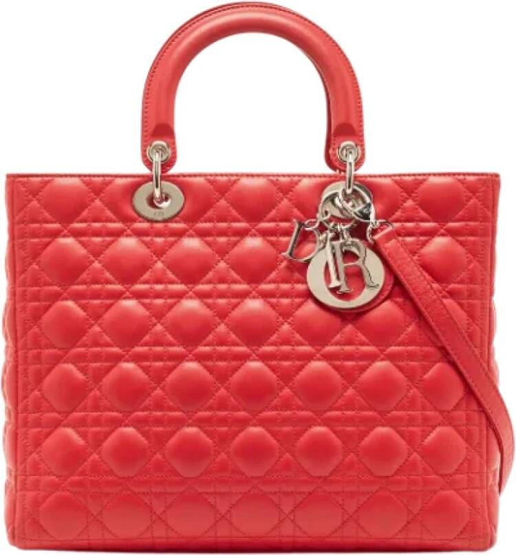 Dior Vintage Pre-owned Leather totes Rood Dames