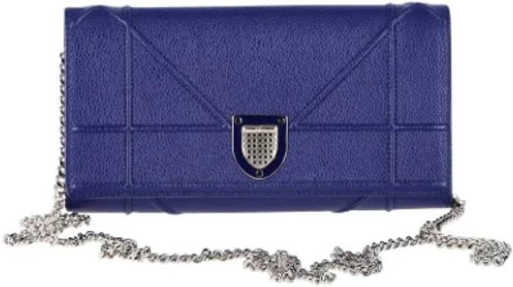 Dior Vintage Pre-owned Leather wallets Blauw Dames