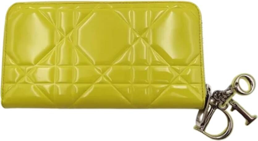 Dior Vintage Pre-owned Leather wallets Yellow Dames