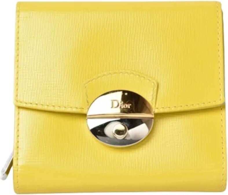 Dior Vintage Pre-owned Leather wallets Geel Dames