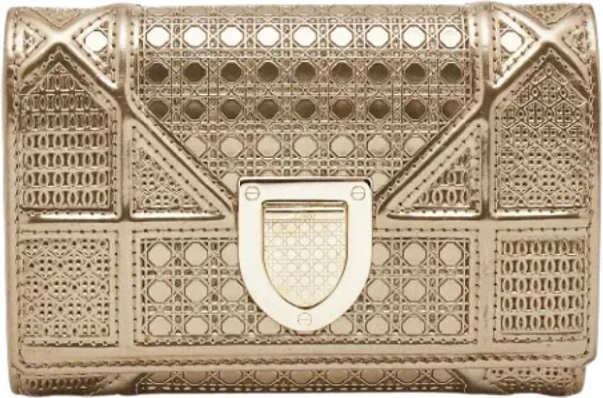 Dior Vintage Pre-owned Leather wallets Geel Dames