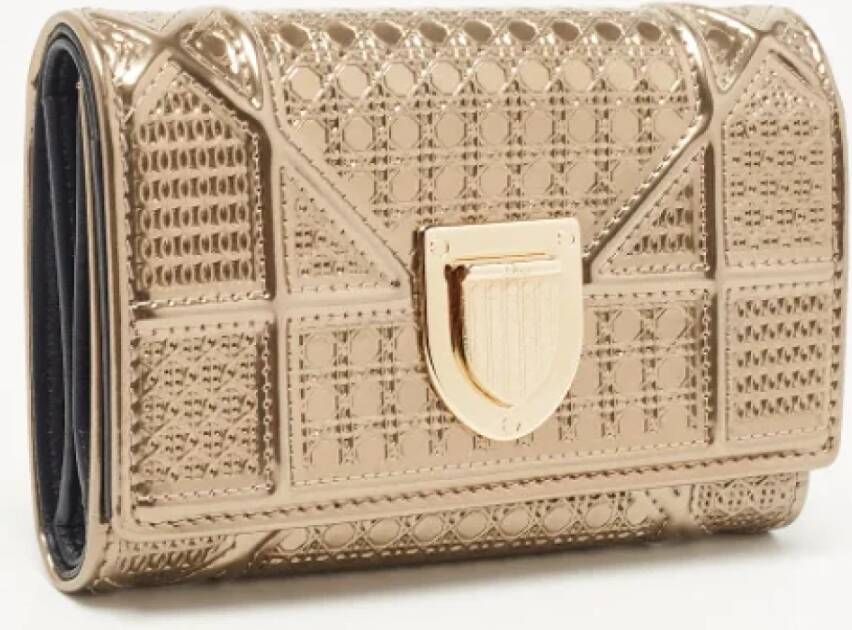 Dior Vintage Pre-owned Leather wallets Geel Dames
