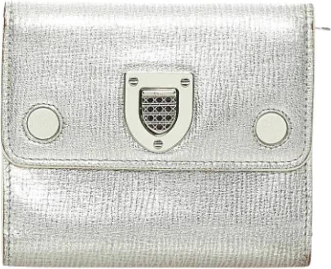 Dior Vintage Pre-owned Leather wallets Grijs Dames
