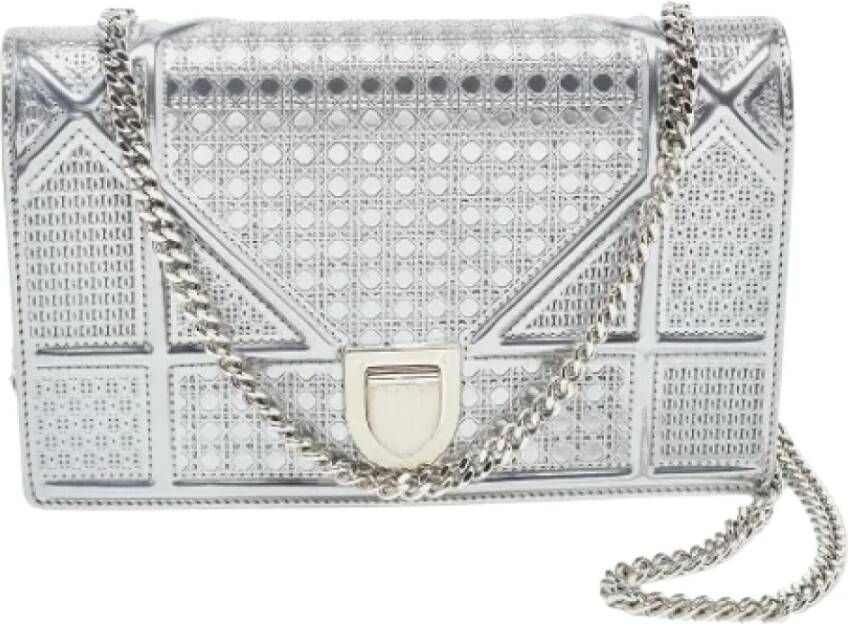 Dior Vintage Pre-owned Leather wallets Grijs Dames