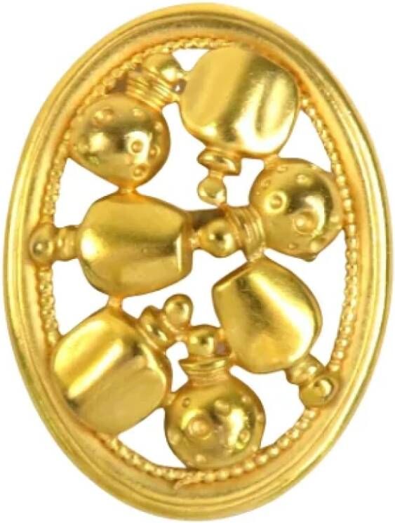 Dior Vintage Pre-owned Metal brooches Yellow Dames
