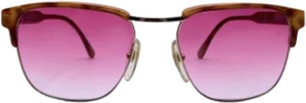 Dior Vintage Pre-owned Metal sunglasses Bruin Dames