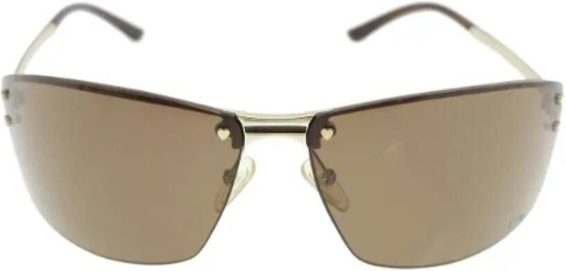 Dior Vintage Pre-owned Metal sunglasses Bruin Dames