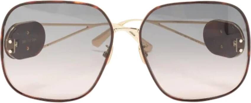Dior Vintage Pre-owned Metal sunglasses Bruin Dames