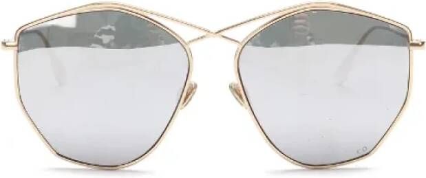 Dior Vintage Pre-owned Metal sunglasses Geel Dames