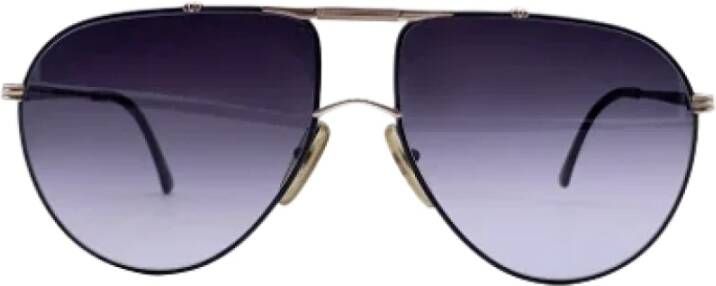 Dior Vintage Pre-owned Metal sunglasses Zwart Dames