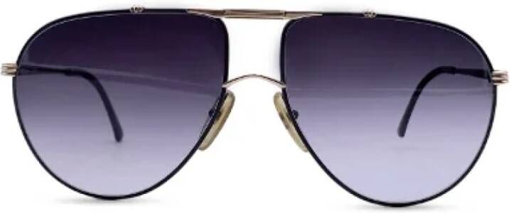 Dior Vintage Pre-owned Metal sunglasses Zwart Dames