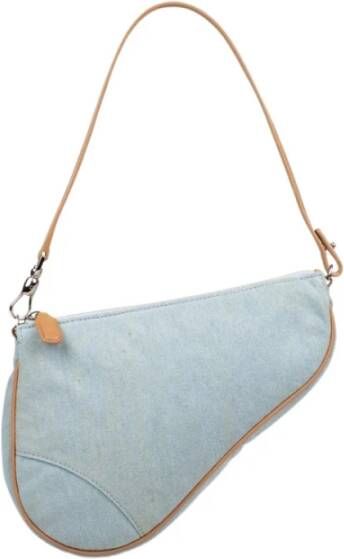 Dior Vintage Pre-owned Mini Saddle Bag Blauw Dames