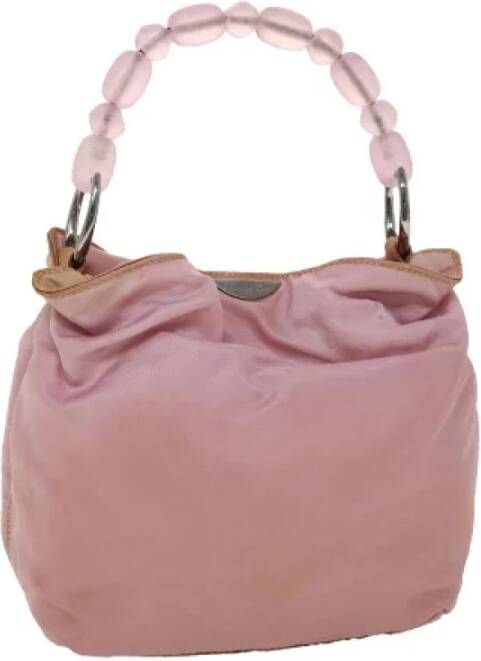 Dior Vintage Pre-owned Nylon handbags Roze Dames