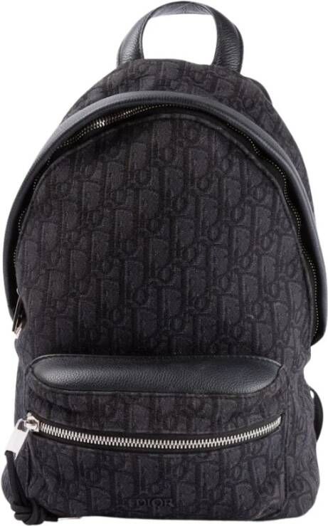 Dior Vintage Pre-owned Oblique Canvas Backpack Zwart Dames