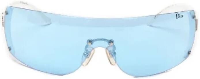 Dior Vintage Pre-owned Plastic sunglasses Blauw Dames