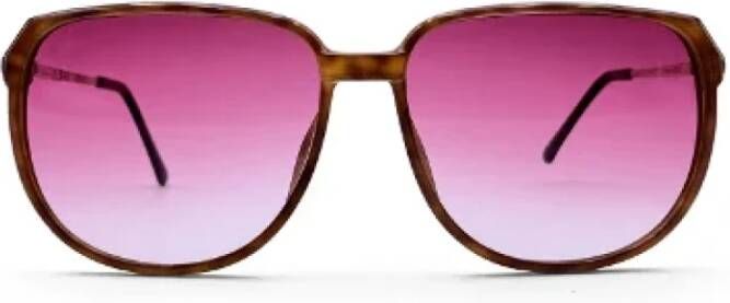 Dior Vintage Pre-owned Plastic sunglasses Bruin Dames
