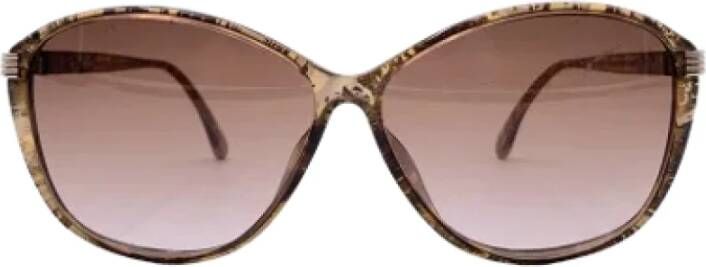 Dior Vintage Pre-owned Plastic sunglasses Bruin Dames