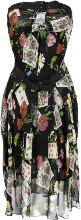 Dior Vintage Pre-owned Silk dresses Zwart Dames