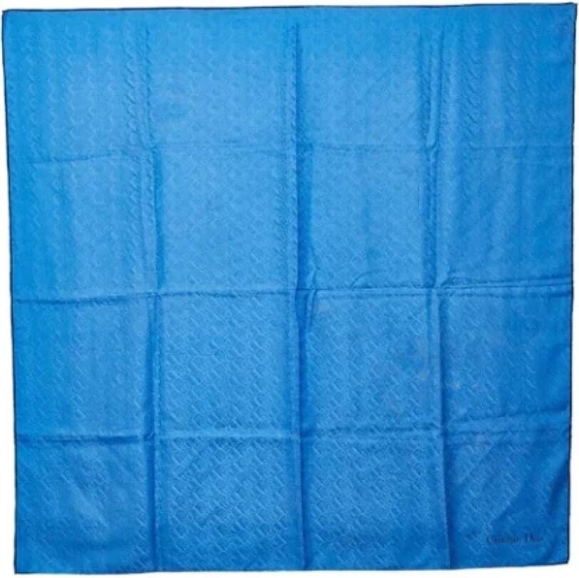 Dior Vintage Pre-owned Silk scarves Blauw Dames