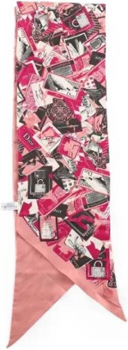 Dior Vintage Pre-owned Silk scarves Roze Dames