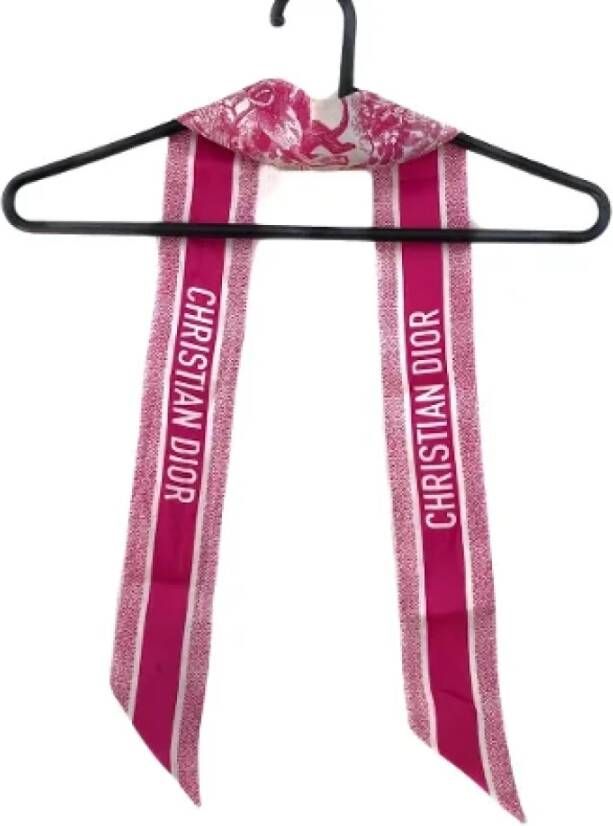 Dior Vintage Pre-owned Silk scarves Roze Dames