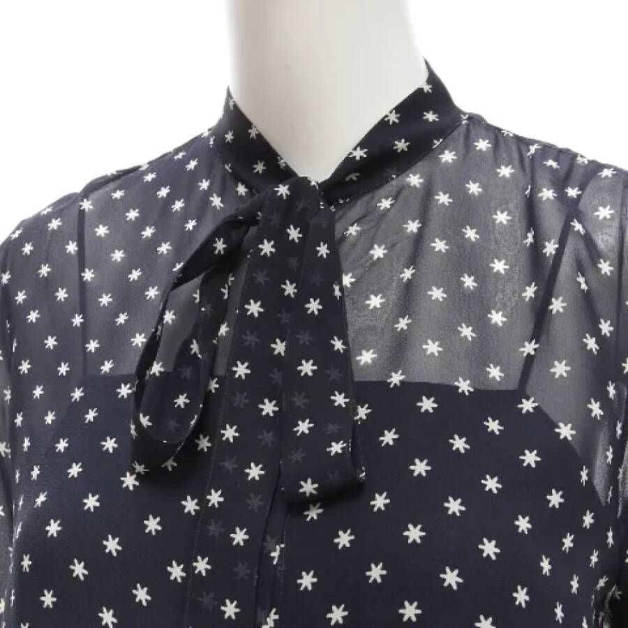 Dior Vintage Pre-owned Silk tops Blauw Dames