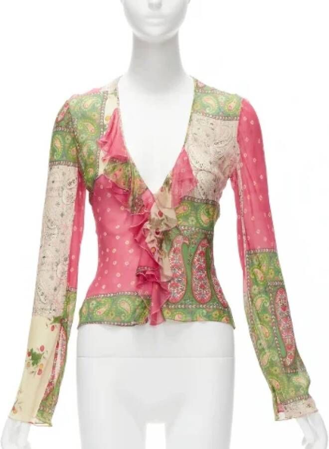 Dior Vintage Pre-owned Silk tops Meerkleurig Dames