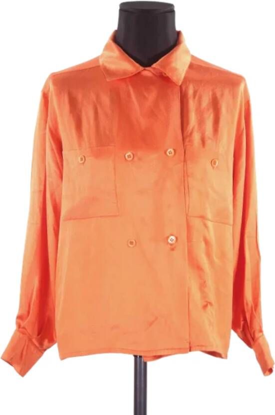 Dior Vintage Pre-owned Silk tops Oranje Dames