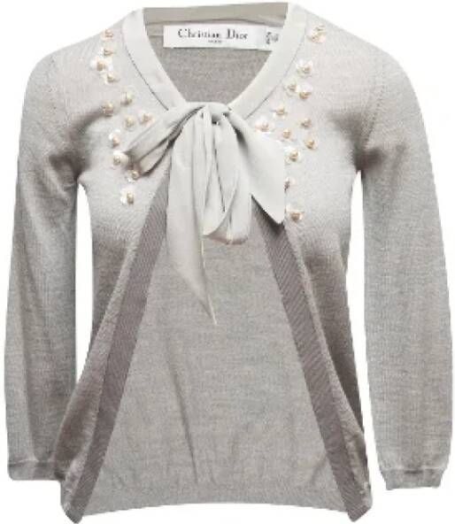 Dior Vintage Pre-owned Wool tops Grijs Dames