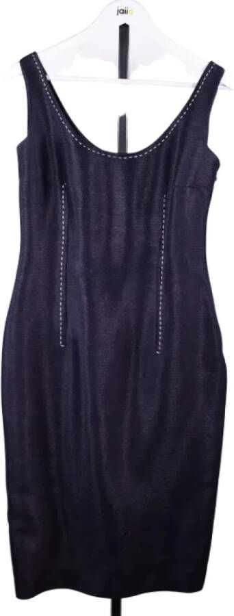 Dior Vintage Voldoende polyester jurken Blauw Dames
