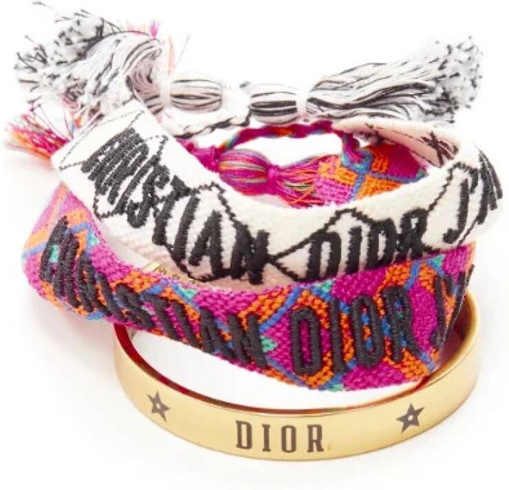 Dior Vintage Voldoende stoffen armbanden Geel Dames