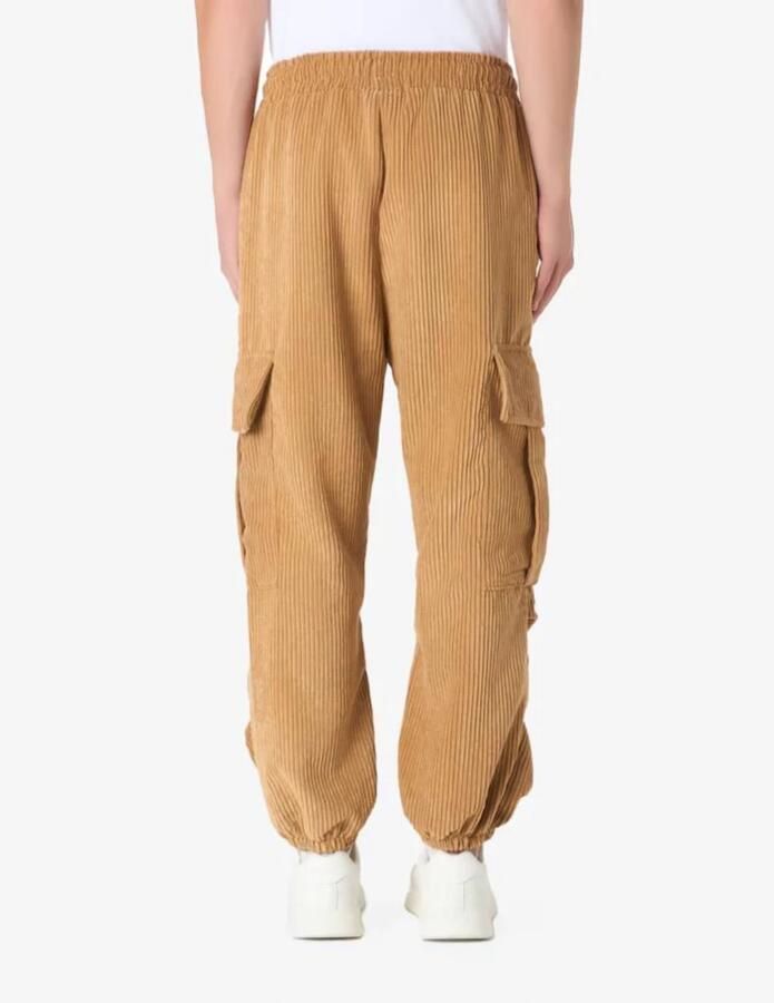 Disclaimer Zachte Ribfluwelen Cargo Broek Beige Heren - Foto 2