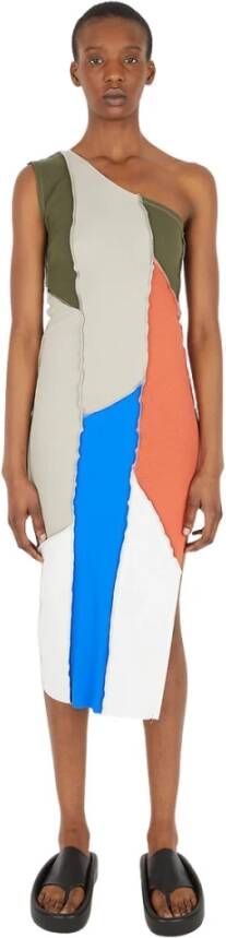 (Di)vision Kleurblok patchwork jurk Oranje Dames