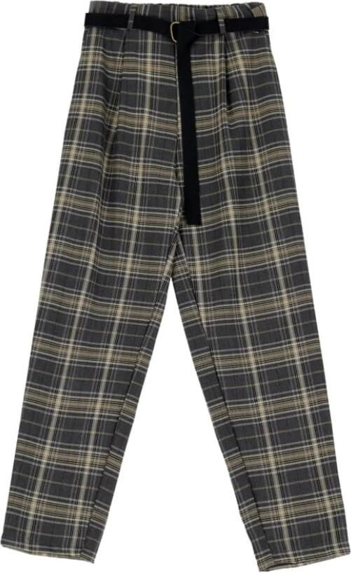 Dixie Geruite broek met taille riem Gray Dames - Foto 4