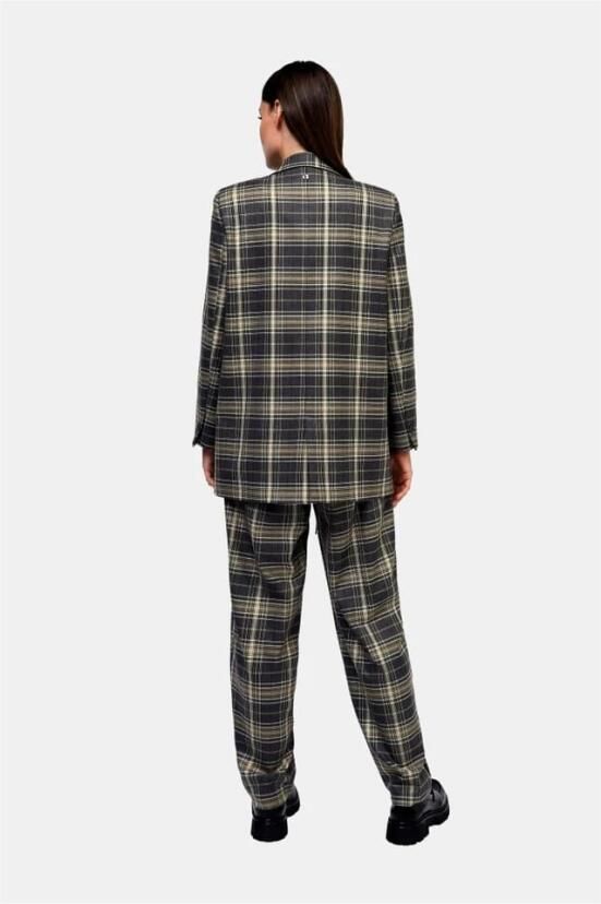 Dixie Geruite broek met taille riem Gray Dames - Foto 3