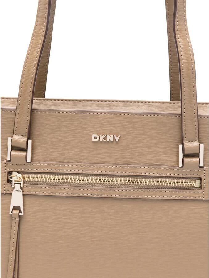 DKNY Shoppers & Totes Logo-Lettering Tote Bag in beige - Foto 3