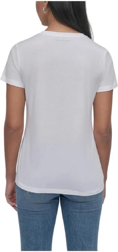 DKNY Gemengd versierd T-shirt White Dames - Foto 2