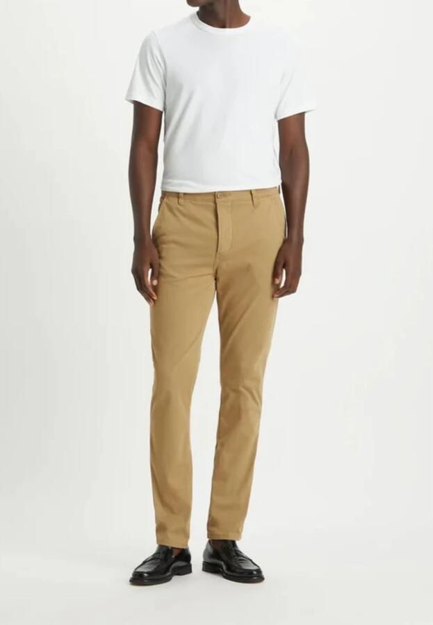 Dockers Bruine Herenbroek 5 Zakken Knopen Logo Brown Heren