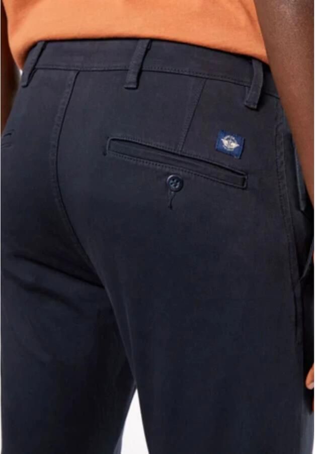 Dockers Blauwe Herenbroek 5 Zakken Knopen Logo Blue Heren