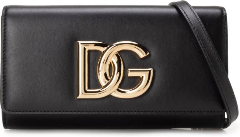 Dolce&Gabbana Clutches DG Logo Clutch Leather in zwart