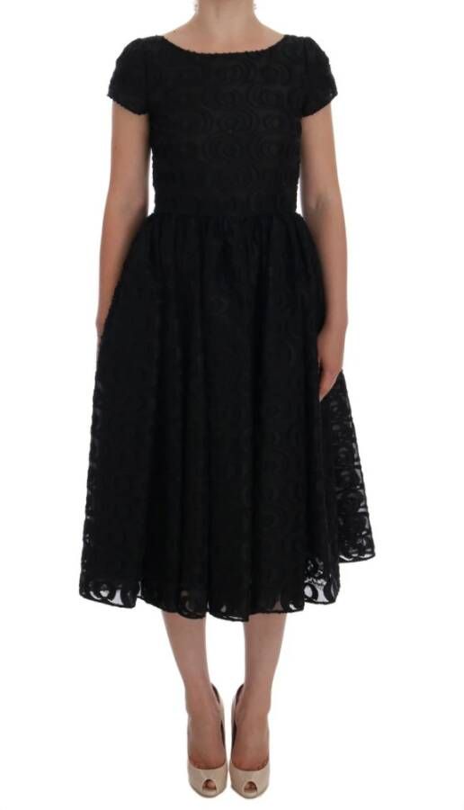 Dolce & Gabbana A-Line Knee Length Shift Dress Zwart Dames