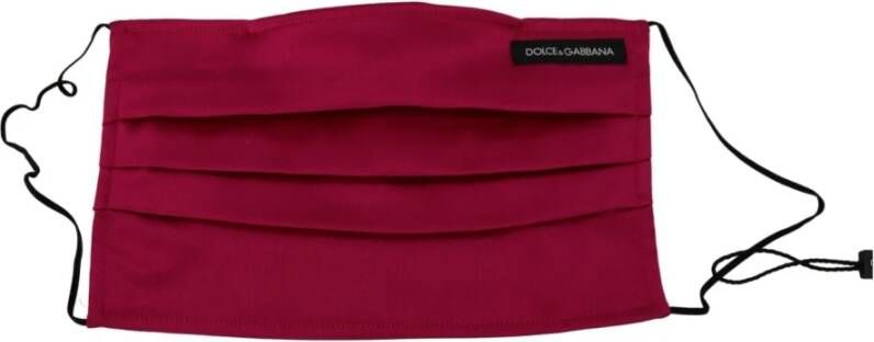 Dolce & Gabbana Zijden Geplooide Gezichtsmasker Elegant Pink Unisex