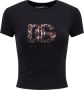 Dolce & Gabbana Animalier Monogram Katoenen T-Shirt Zwart Dames - Thumbnail 1