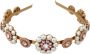 Dolce & Gabbana Kristallen Bloemen Parel Haarband Tiara Multicolor Dames - Thumbnail 1