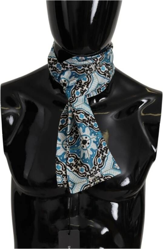 Dolce & Gabbana Authentieke Zijden Herensjaal met Majolica Patroon Meerkleurig Heren