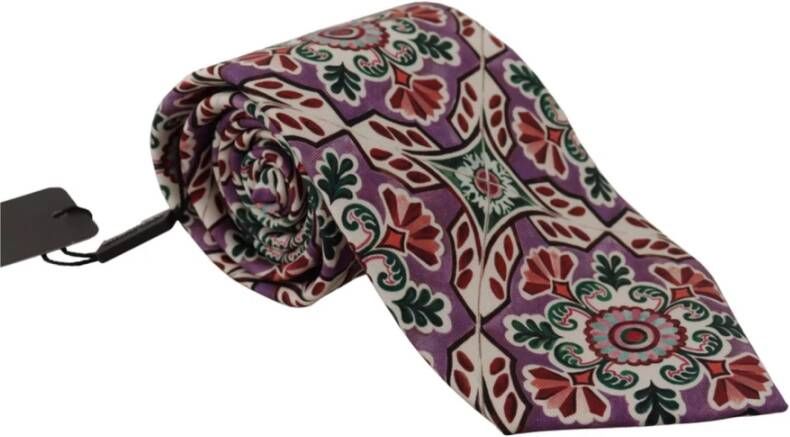 Dolce & Gabbana Authentieke Zijden Stropdas Multicolor Ontwerp Meerkleurig Heren