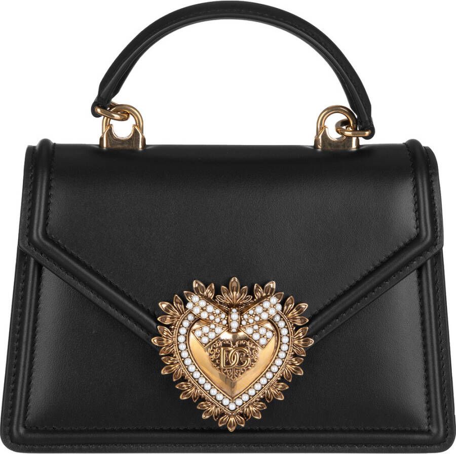 Dolce&Gabbana Crossbody bags Devotion Top Handle With Chain Shoulder Strap in zwart