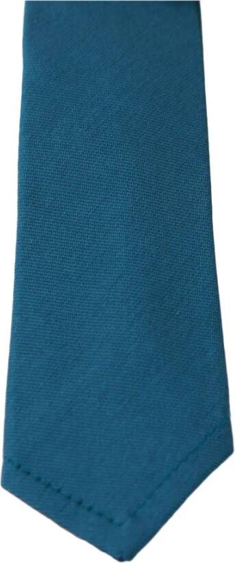 Dolce & Gabbana Blue 100% Silk Classic Mens Slim Necktie Tie Blauw Heren
